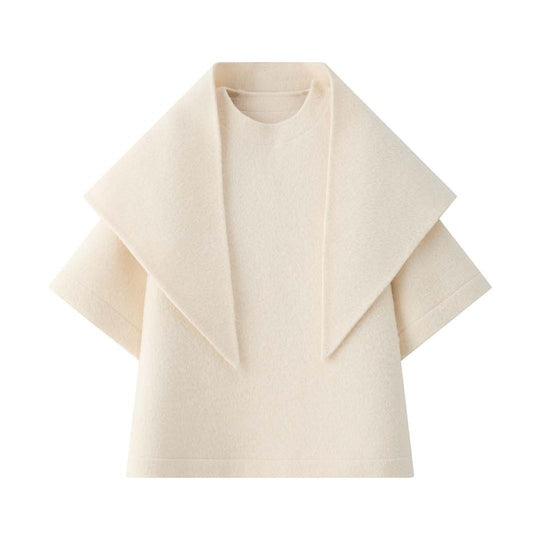Damen Voluminöser Kapuzenmantel aus Bouclé-Wollmix mit drapiertem Vorderteil Nord Taschen