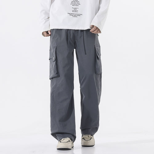 Herren Weite Twill-Cargohose mit Kordelbund und großen Patten-Taschen Nord Taschen