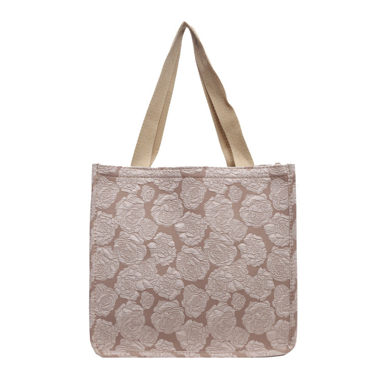 Damen Jute-Tragetasche mit floralem Muster und stabilen Griffen Nord Taschen