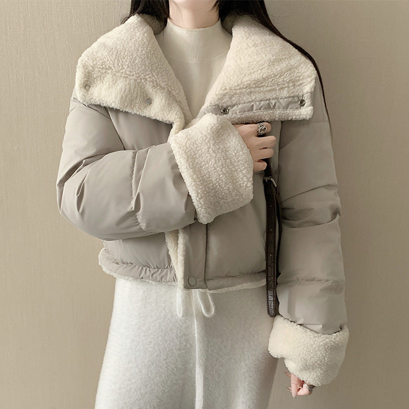 Damen nan kurze wattierte Jacke mit hochschließendem Schalkragen und Teddybündchen Nord Taschen