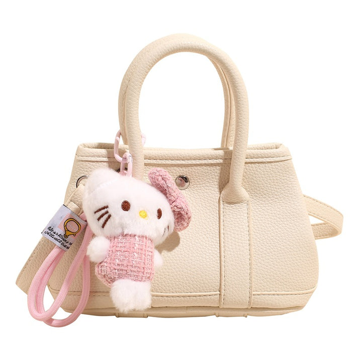Damen Mini-Handtasche mit verspieltem Plüsch-Anhänger Nord Taschen