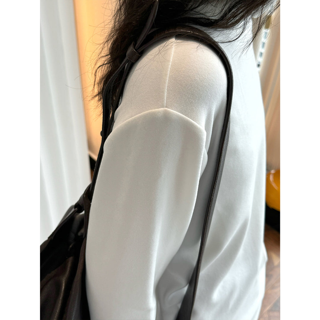Damen Minimalistisches Rollkragen-Longsleeve mit Relaxed-Fit und weichem Jersey Nord Taschen
