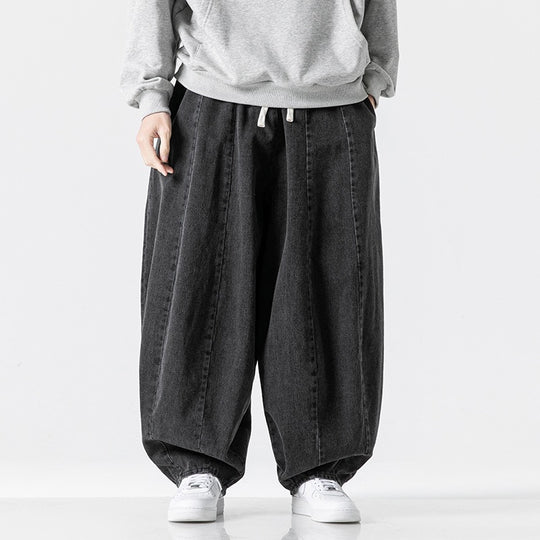 Herren Extraweite Baggy-Jeans im Balloon-Cut mit Tunnelzugbund und elastischen Saum Nord Taschen