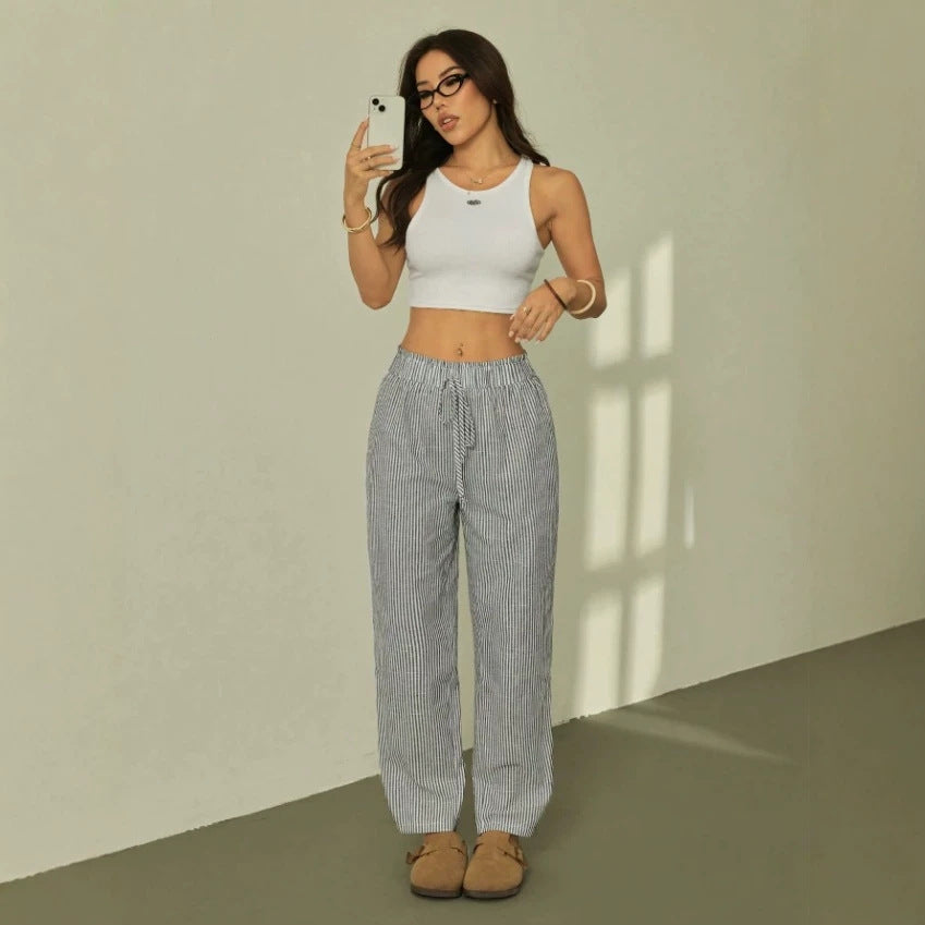 Damen Luftige und bequeme Baumwollhose Nord Taschen