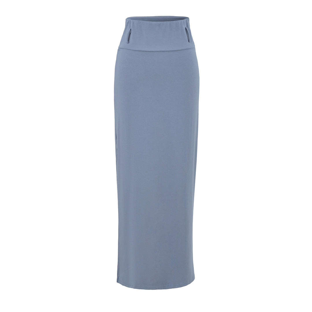 Damen Maxi-Bleistiftrock aus Stretch‑Jersey mit hohem Umschlagbund Nord Taschen