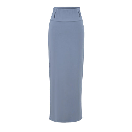 Damen Maxi-Bleistiftrock aus Stretch‑Jersey mit hohem Umschlagbund Nord Taschen