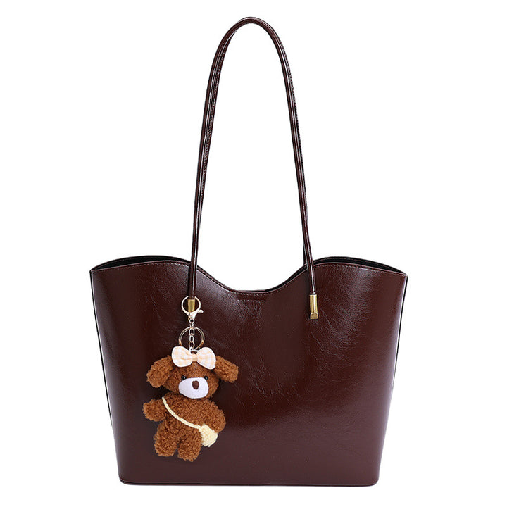 Damen Shopper-Tasche mit verspieltem Kuscheltier-Anhänger Nord Taschen