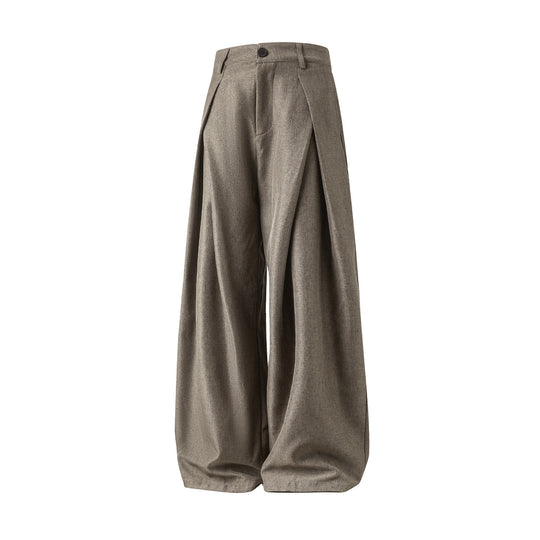Damen Hochgeschnittene Palazzo‑Hose mit überlappenden Falten und weitem Ballonbein Nord Taschen