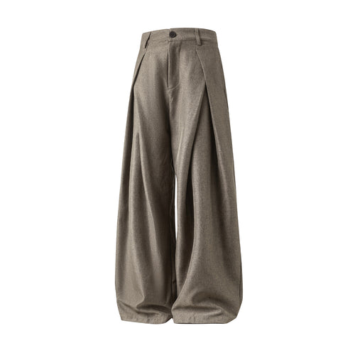 Damen Hochgeschnittene Palazzo‑Hose mit überlappenden Falten und weitem Ballonbein Nord Taschen