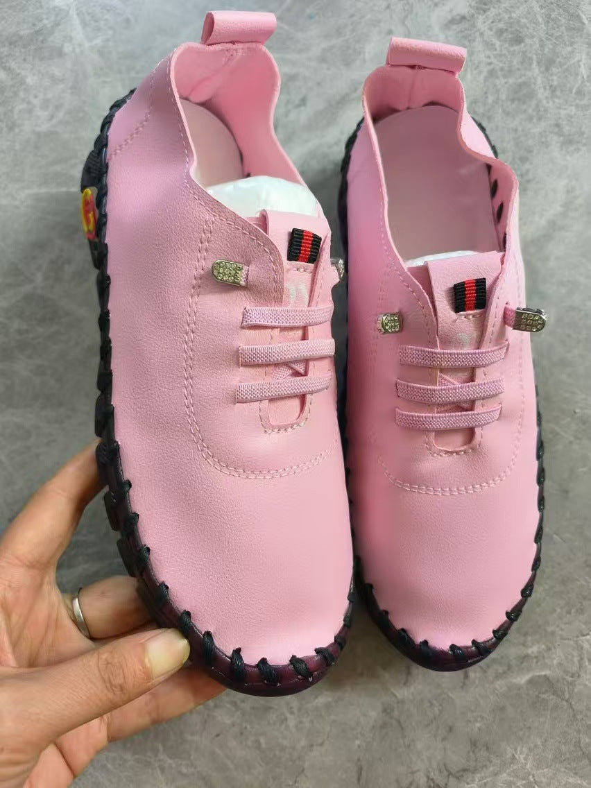 Damen Leichter, weicher Slipper mit handgenähter Gummisohle und elastischer Schnürung Nord Taschen