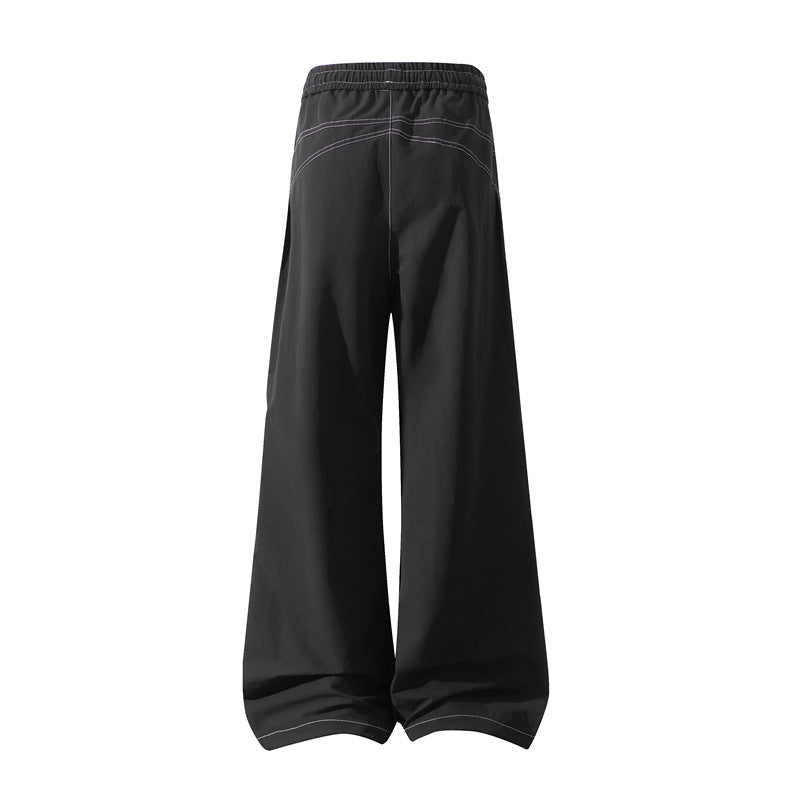 Herren Weite Cargo‑Hose mit Tunnelzugbund, Utility‑Nähten und Reißverschluss‑Taschen Nord Taschen