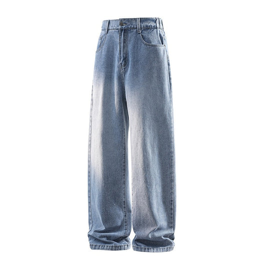 Damen Weite High‑Waist Baggy‑Jeans mit elastischem Bund und Used‑Look Nord Taschen