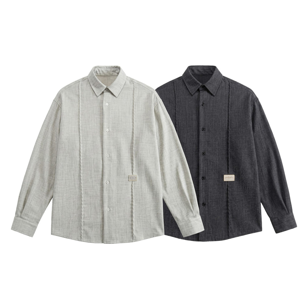 Herren Oversize-Hemdjacke aus leichter Denim-Optik mit sichtbaren Ziernähten Nord Taschen