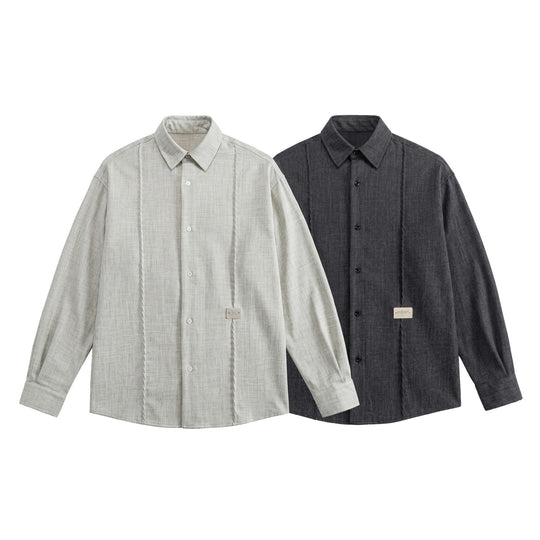 Herren Oversize-Hemdjacke aus leichter Denim-Optik mit sichtbaren Ziernähten Nord Taschen