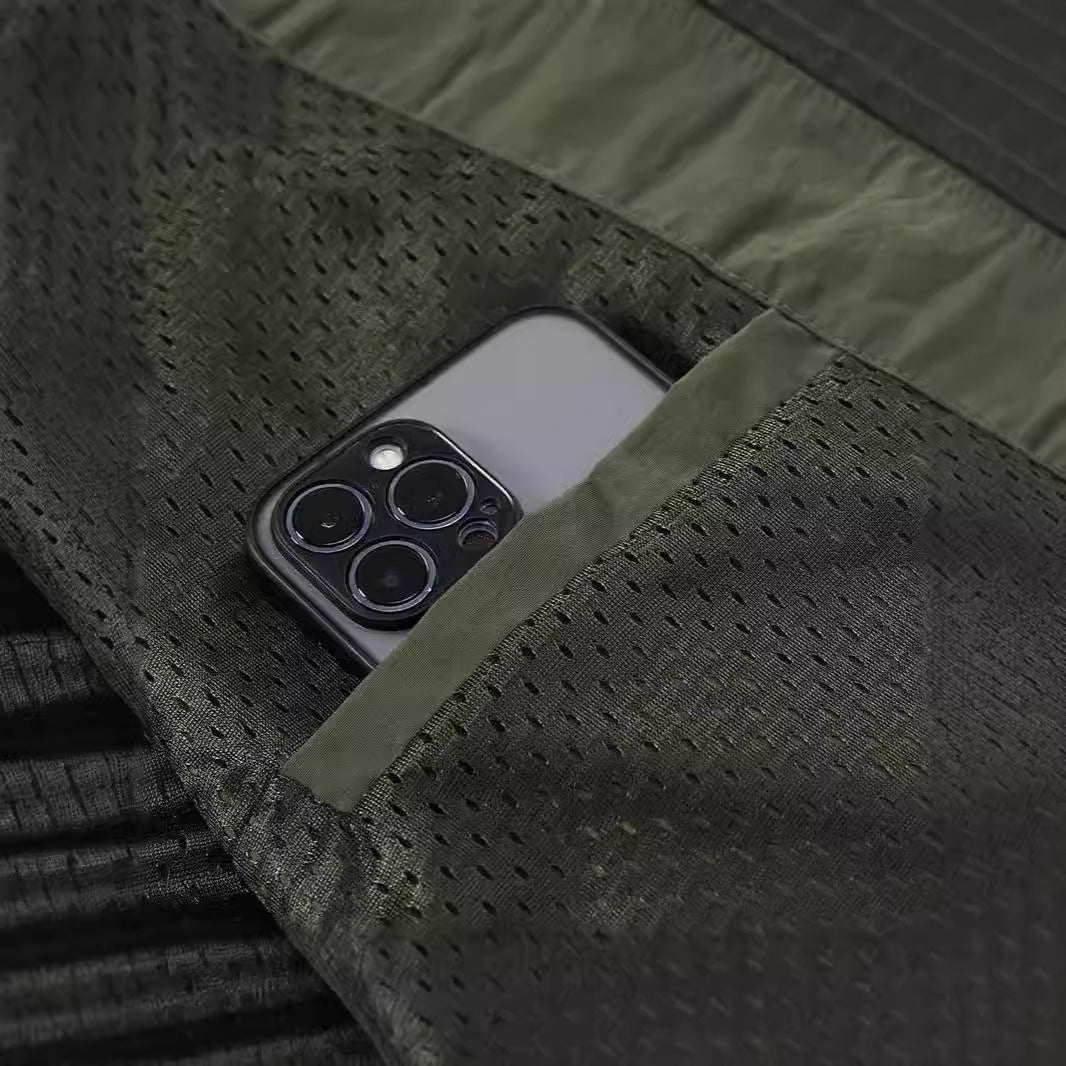 Herren Leichte Utility-Weste mit Stehkragen, Frontklappentaschen und Brustreißverschluss Nord Taschen
