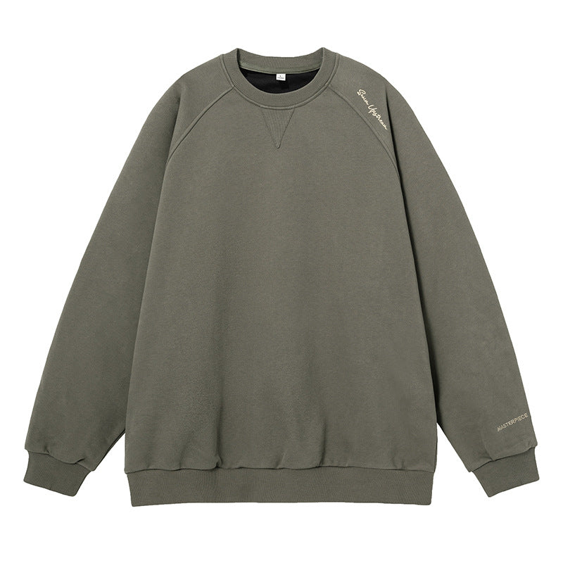 Unisex Boxy-Sweatshirt aus Mélange-French-Terry mit Raglanärmeln und dezenter Script-Stickerei Nord Taschen