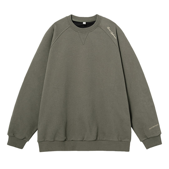 Unisex Boxy-Sweatshirt aus Mélange-French-Terry mit Raglanärmeln und dezenter Script-Stickerei Nord Taschen