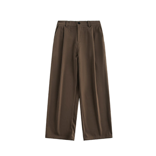 Damen Weite hochtaillierte Stoffhose mit Bundfalte und weitem Bein Nord Taschen