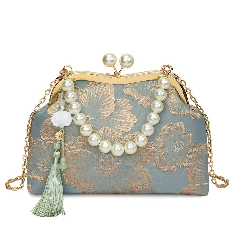 Damen elegante Abendtasche mit Perlenschmuck Nord Taschen