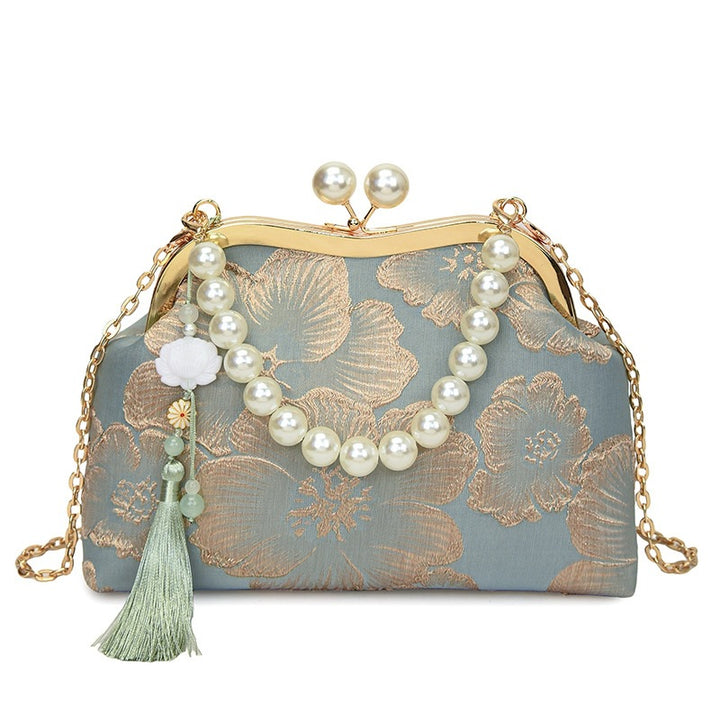 Damen elegante Abendtasche mit Perlenschmuck Nord Taschen