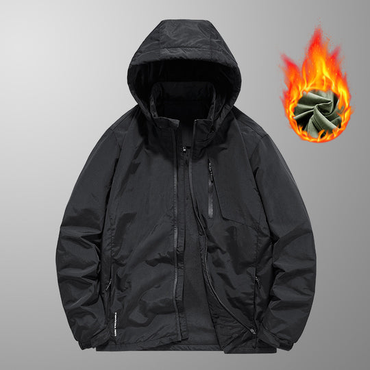 Herren wasserabweisende Kapuzen-Fieldjacke mit Thermofutter und verdecktem Reißverschluss Nord Taschen