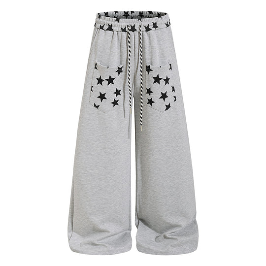 Damen Extraweite Palazzo-Sweathose mit Komfortbund, Kordelzug und Sternapplikation Nord Taschen