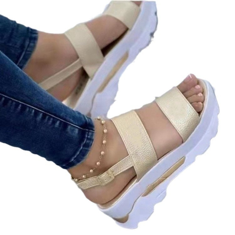 Damen Bequeme Plateau-Sandalen mit verstellbaren Riemen und rutschfester Sohle Nord Taschen