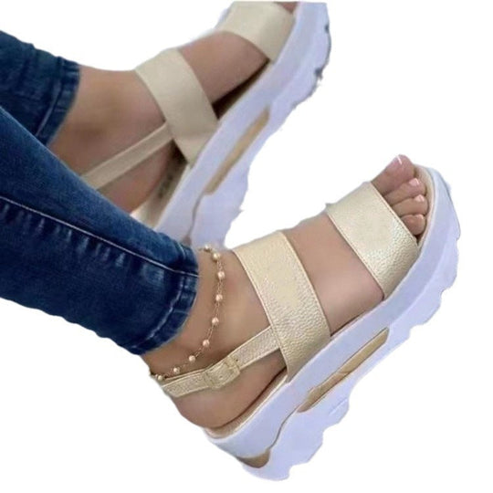 Damen Bequeme Plateau-Sandalen mit verstellbaren Riemen und rutschfester Sohle Nord Taschen