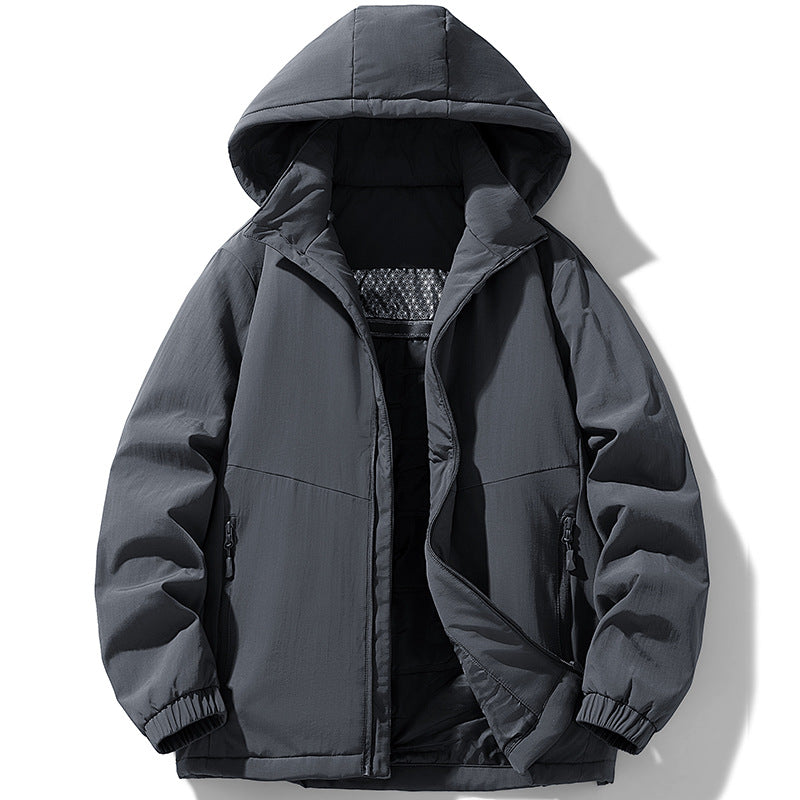 Herren Gepolsterte Thermo-Winterjacke mit Kapuze, wasserabweisender Außenhaut und Reißverschlusstaschen Nord Taschen