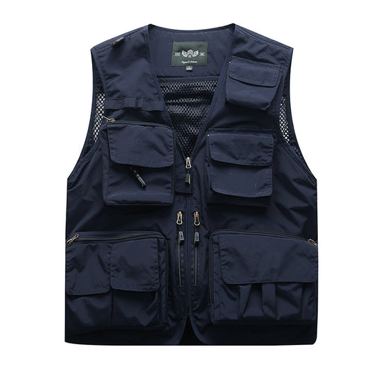 Herren Multifunktionale Utility-Weste mit zahlreichen Taschen und Mesh-Rücken Nord Taschen