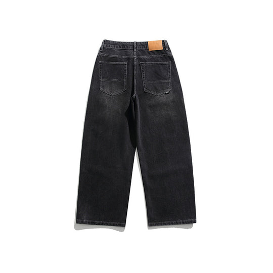 Unisex Weite Baggy-Jeans mit Tunnelzugbund, Faltenvordern und Utility-Taschen Nord Taschen