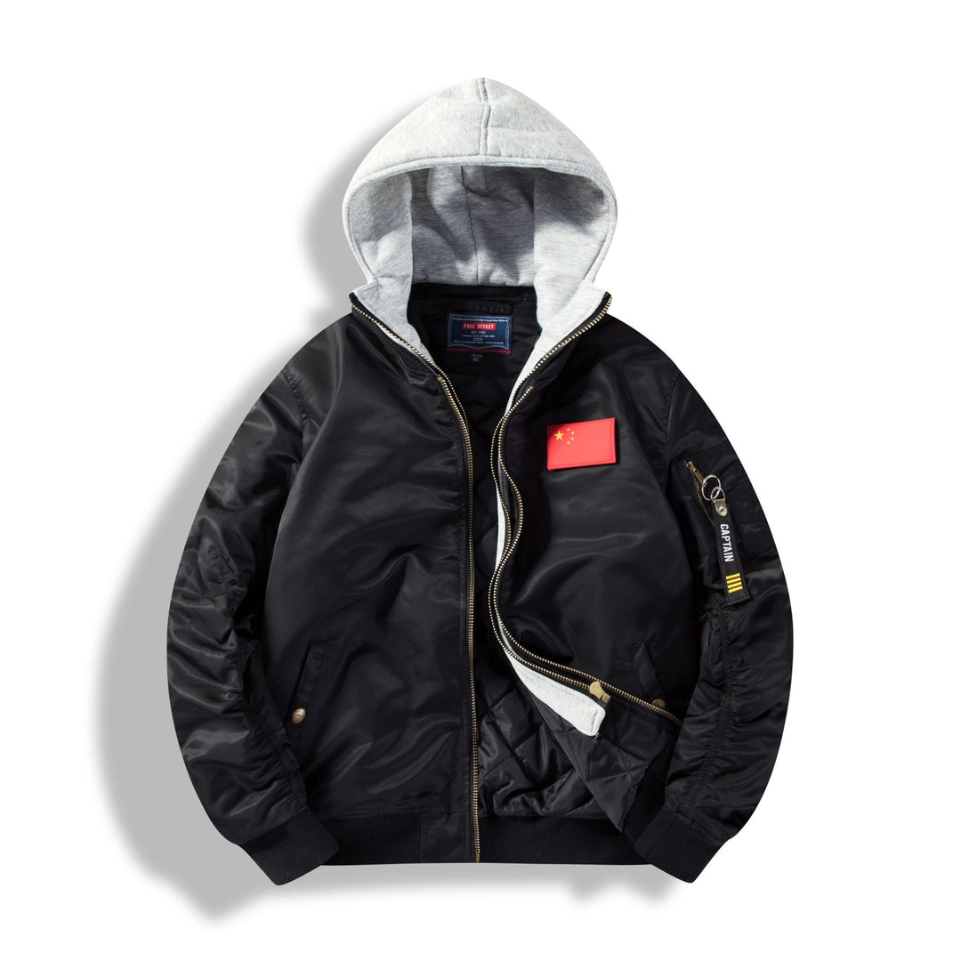 Herren Bomberjacke mit abnehmbarer Kapuzen-Innenseele und gesteppter Thermofütterung Nord Taschen