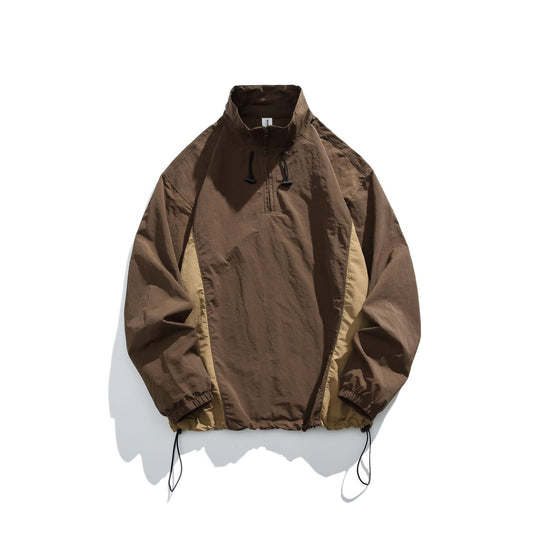 Herren leichter Nylon-Anorak mit Halbreißverschluss, Kordelzugsaum und Raglanärmeln Nord Taschen