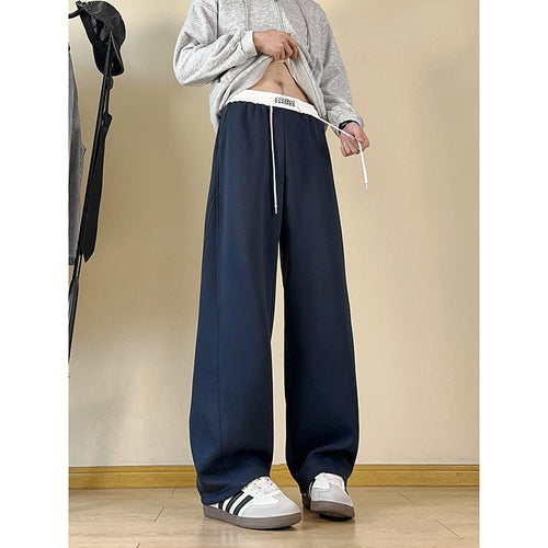 Herren Weite Relax-Sweathose mit hohem Kontrastbund, Kordelzug & geradem Bein Nord Taschen
