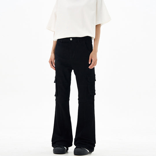 Damen Cargohose im Flared-Cut mit Utility-Taschen und verlängertem Saum Nord Taschen