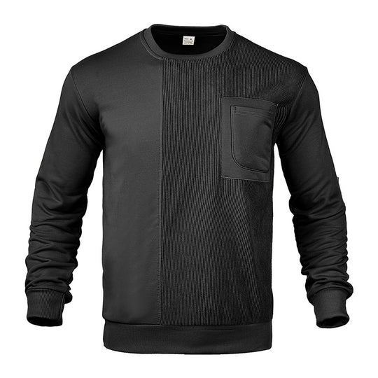 Herren Struktur-Sweatshirt mit Rippen-Panel und Brusttasche Nord Taschen