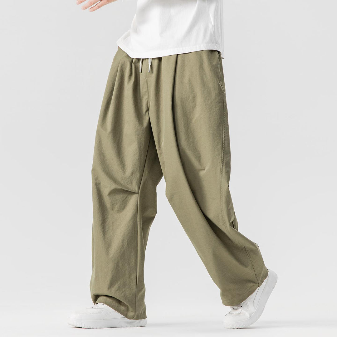 Herren Weite Lounge‑Hose im Palazzo‑Cut aus Baumwollmix mit Tunnelzug und Eingrifftaschen Nord Taschen