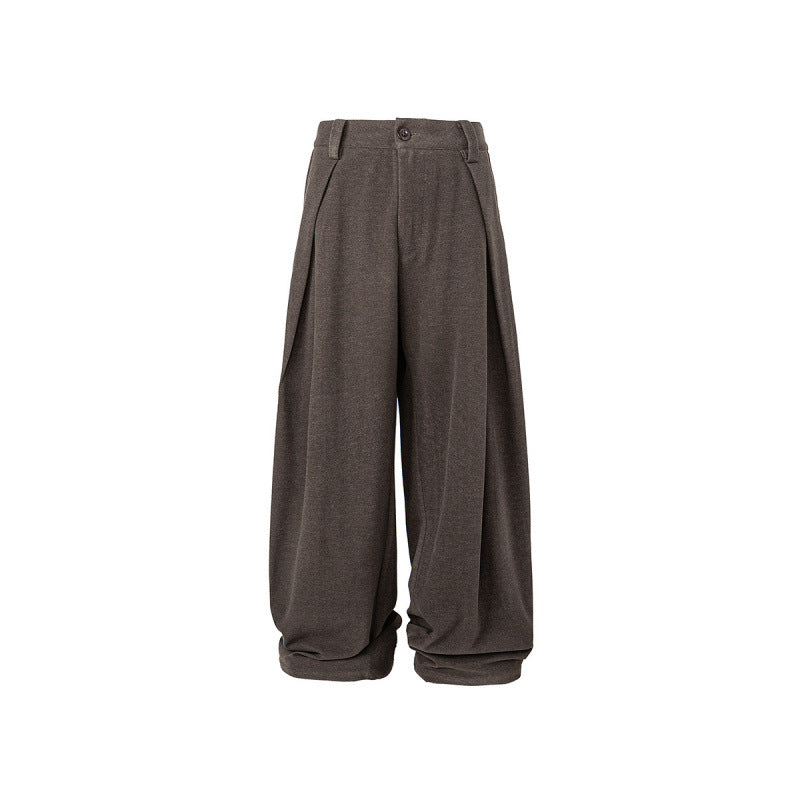 Damen Weite Palazzo-Hose mit hoher Taille, Kellerfalten und umgeschlagenem Saum Nord Taschen