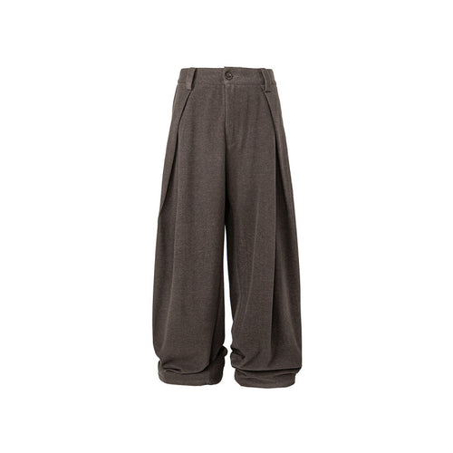Damen Weite Palazzo-Hose mit hoher Taille, Kellerfalten und umgeschlagenem Saum Nord Taschen