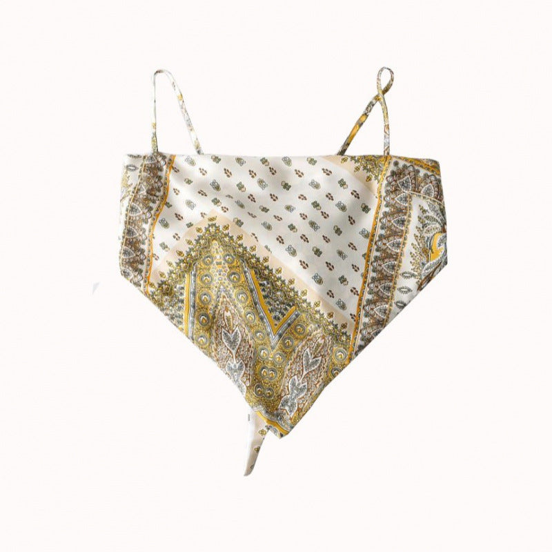 Femme Artistic Bandana Stil Crop Top