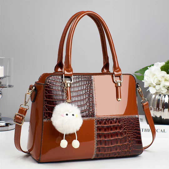 Damen elegante Handtasche mit luxuriöser Krokodilprägung und abnehmbarem Schlüsselanhänger Nord Taschen