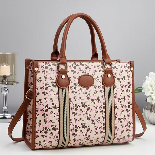 Damen Handtasche im verspielten Blumenmuster mit abnehmbarem Schulterriemen Nord Taschen