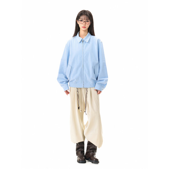 Unisex Leichte Boxy-Blousonjacke mit Hemdkragen und verdecktem Reißverschluss Nord Taschen