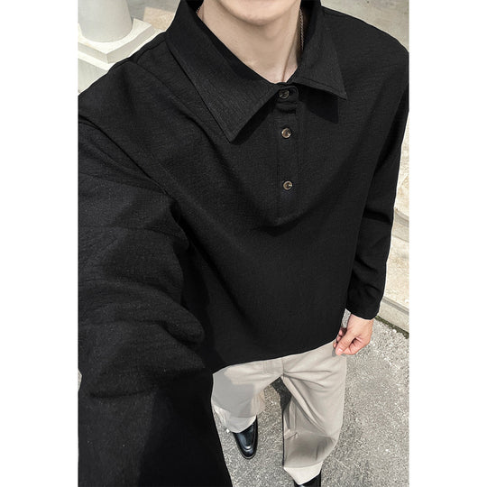 Herren Lässiger Polo-Pullover mit Stehkragen Nord Taschen