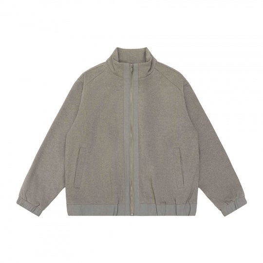 Unisex Kurz geschnittene Teddy‑Fleece‑Überjacke mit Stehkragen, durchgehendem Reißverschluss und elastischem Saum Nord Taschen