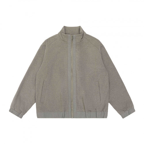 Unisex Kurz geschnittene Teddy‑Fleece‑Überjacke mit Stehkragen, durchgehendem Reißverschluss und elastischem Saum Nord Taschen
