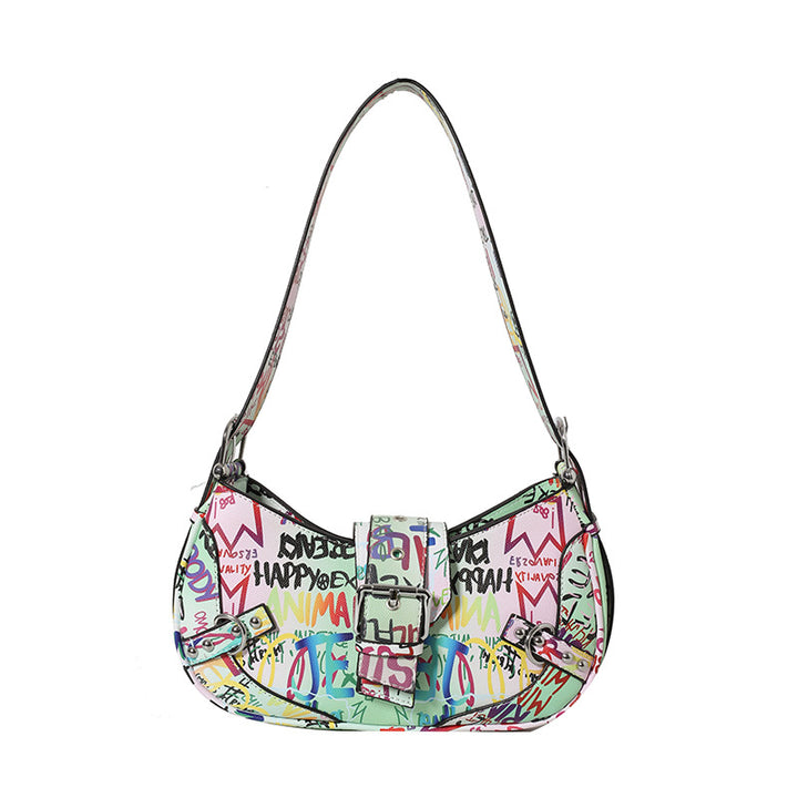 Damen modische Schultertasche mit auffälligem Graffiti-Design Nord Taschen