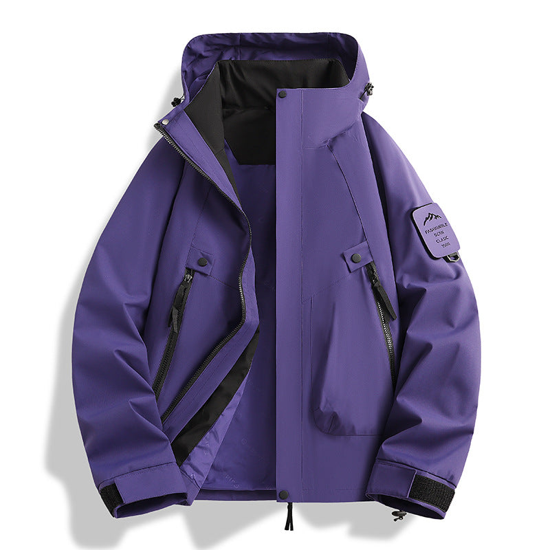 Herren Zwei-in-eins Wetterschutzjacke mit abnehmbarer Steppweste und verstellbarer Kapuze Nord Taschen