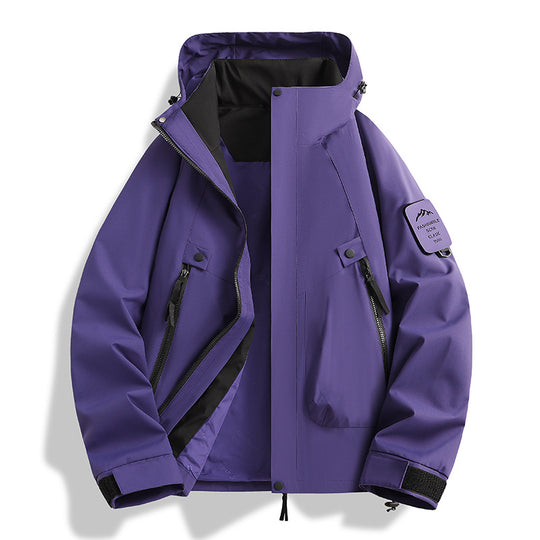 Herren Zwei-in-eins Wetterschutzjacke mit abnehmbarer Steppweste und verstellbarer Kapuze Nord Taschen