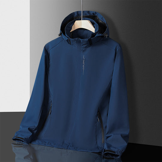 Herren leichter wasserdichter Softshell‑Hoodie mit Kapuze und Tarn‑Hex‑Alloverprint Nord Taschen
